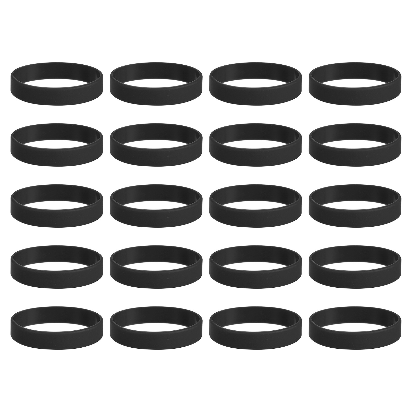 20Pcs Silicone Rubber Bands Non-slip 3.15 Inch Flat for Books, Black