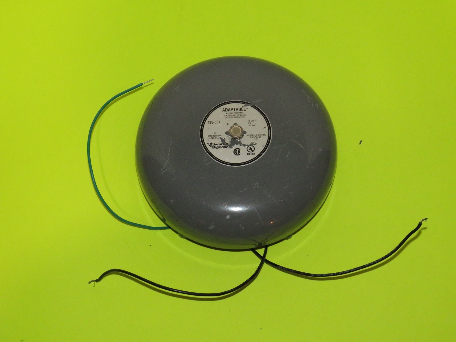 EDWARDS SIGNALING 435-8E1 ADAPTABLE DC VIBRATING BELL GRAY