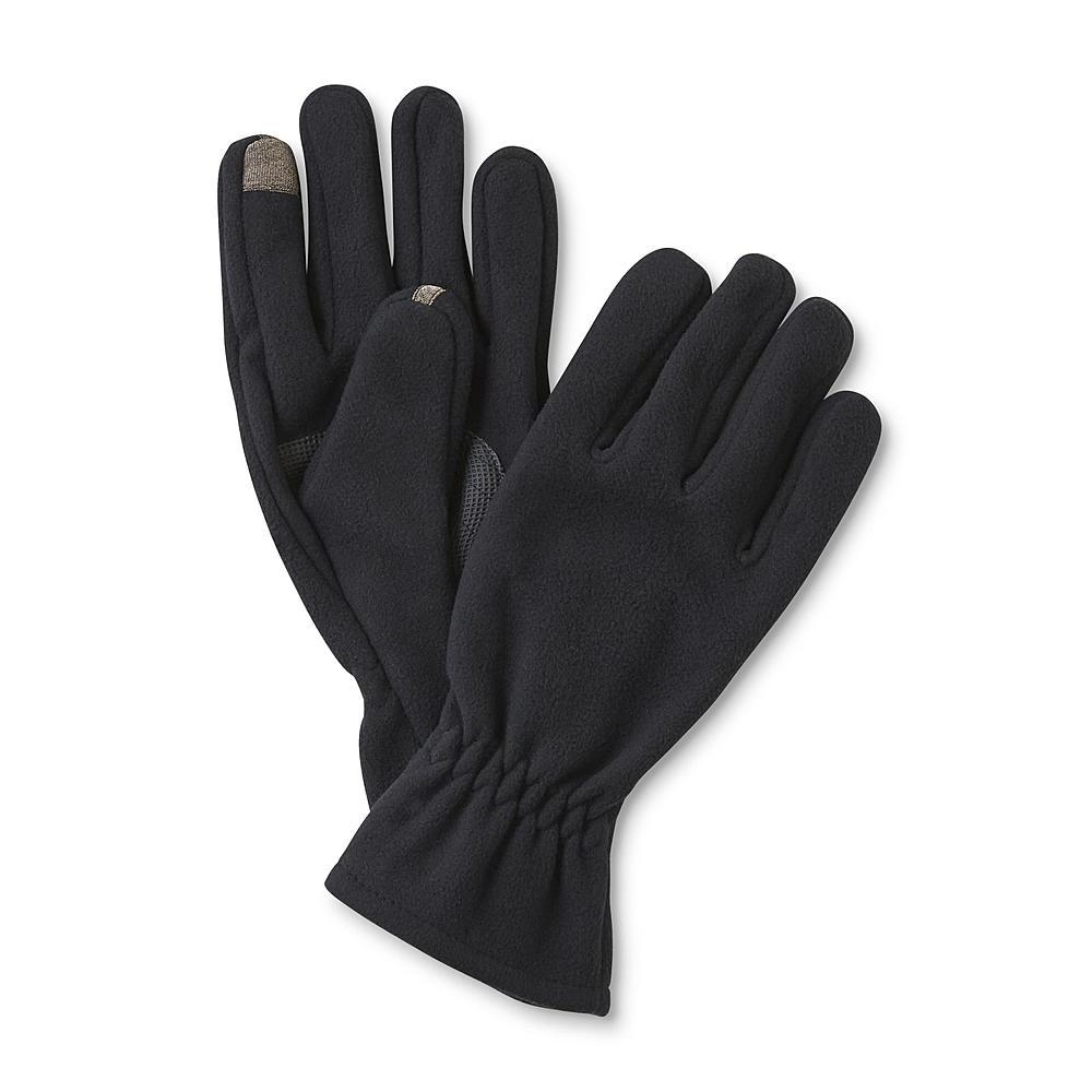 Attention Men's Black Fleece Winter Texting Ski Gloves Medium / Large