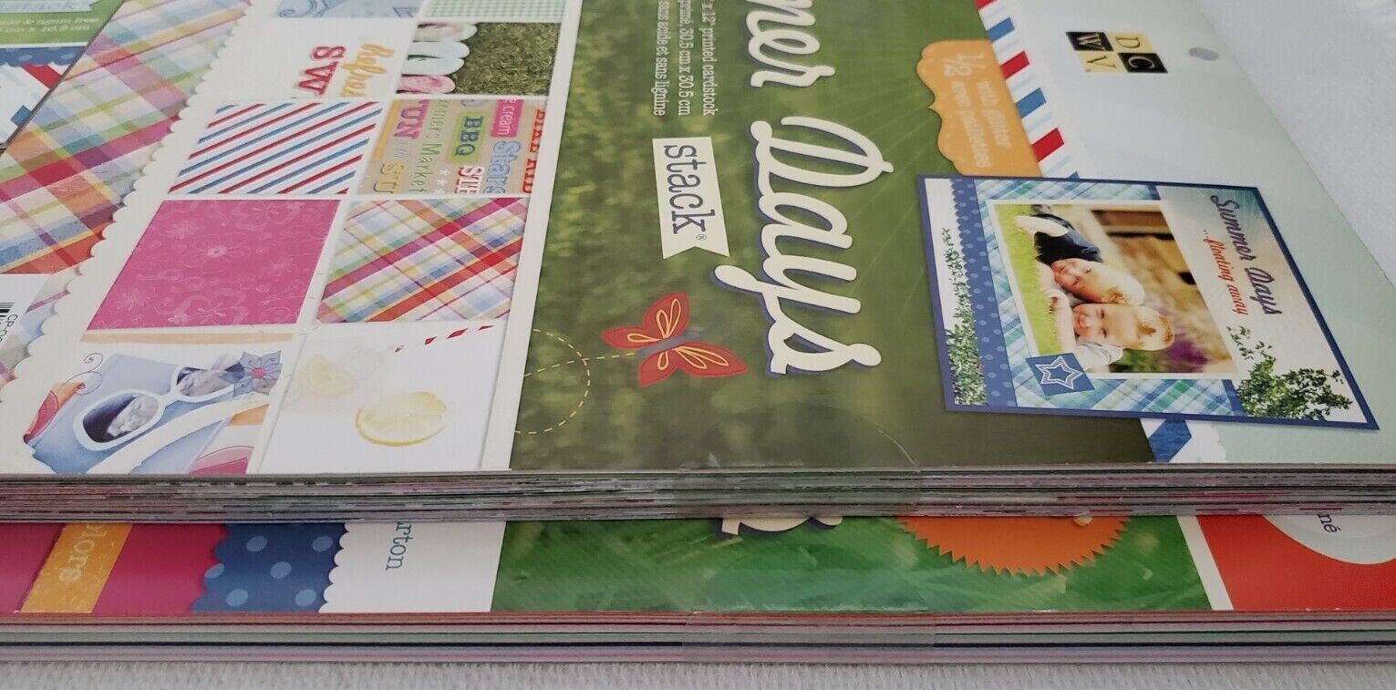 NEW Summer Days Set of 2 Paper Packs, 1 Matstack, & 1 Adhesive Brights Matstack 