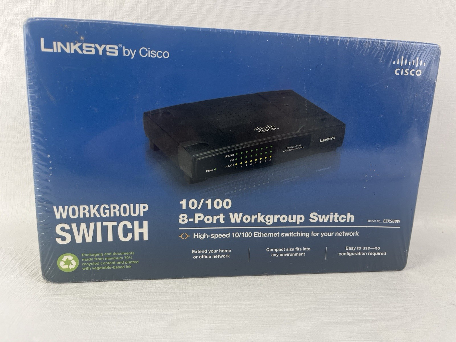Linksys By Cisco 10/100 8-Port Workgroup Switch Model EZXS88W New In Sealed Box