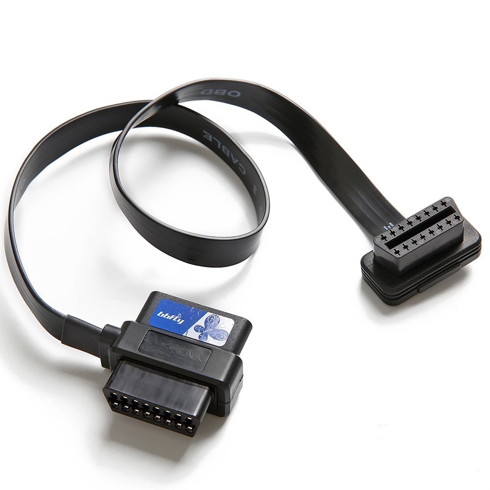 16 Pin OBD II Splitter Extension Cable - 2FT Flexible Male to Female Adapter