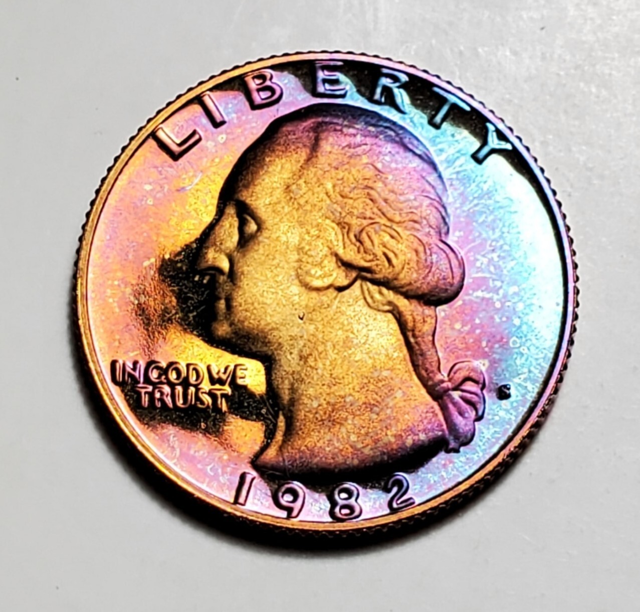 TONED 1982 S WASHINGTON QUARTER PROOF UNC #C5960