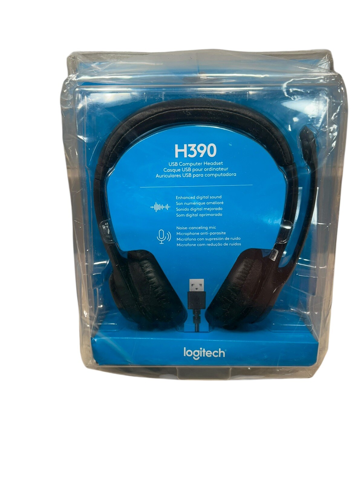 Logitech H390 Over-Head Comfort USB Headphones Noise-Canceling Microphone - NEW