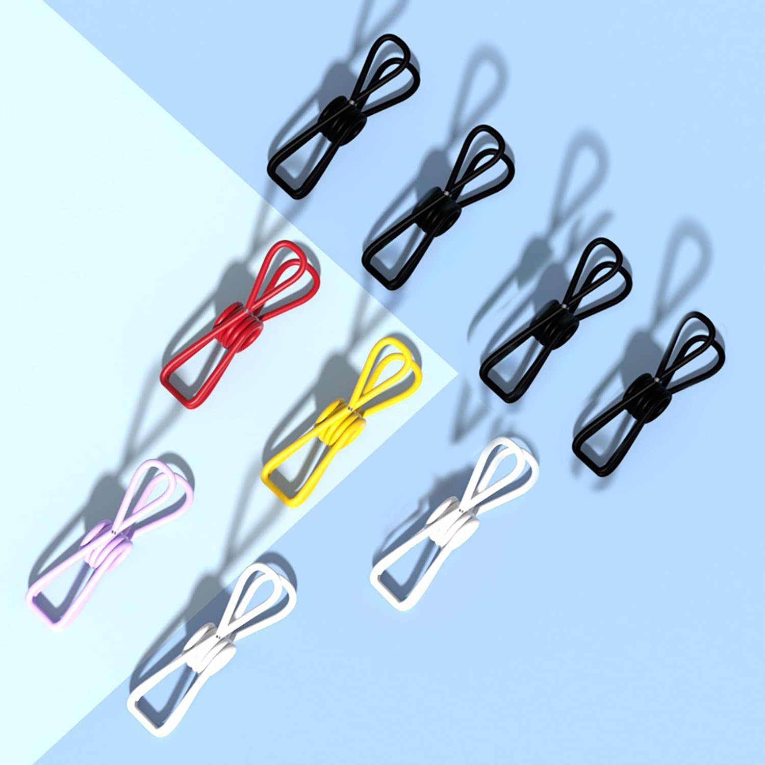 2 Inch Chip Clips Black,Steel Clothes Pins Utility PVC-Coated Steel Black