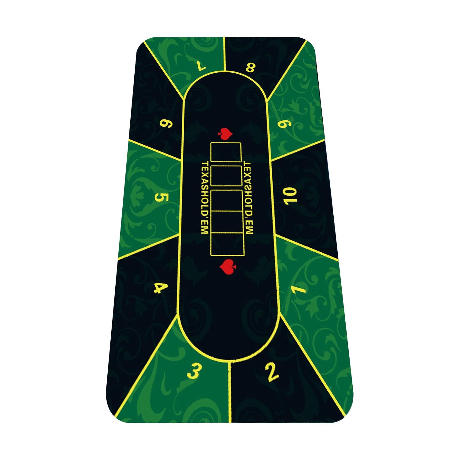 nuveti 70 x 35 Inch Texas Hold'em Poker Mat Portable Rubber Poker Table Top W...