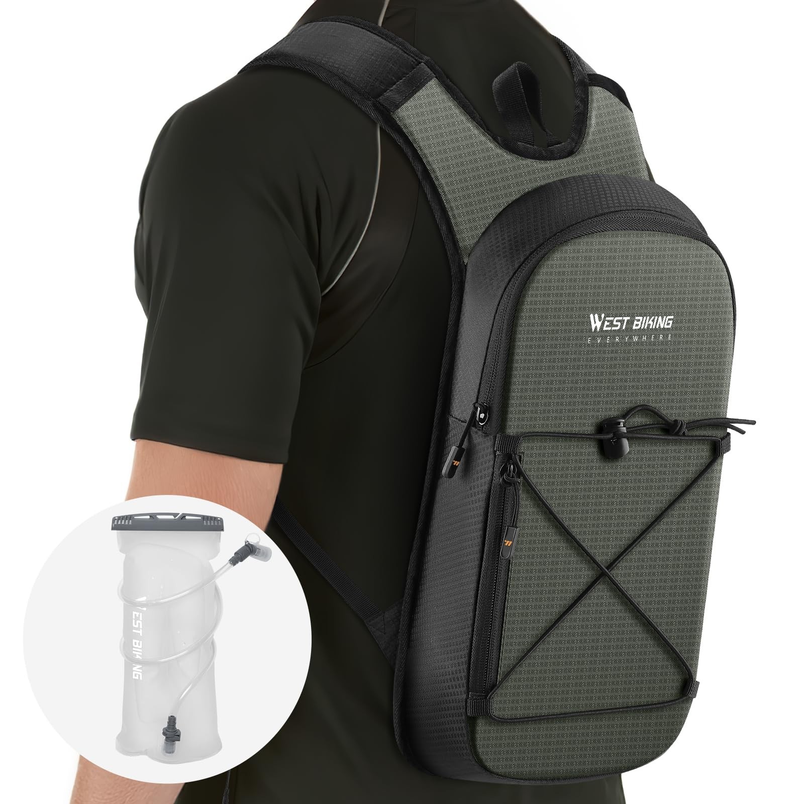 Lightweight Hydration Backpack with 2L Bladder for Hiking, Cycling, Camping