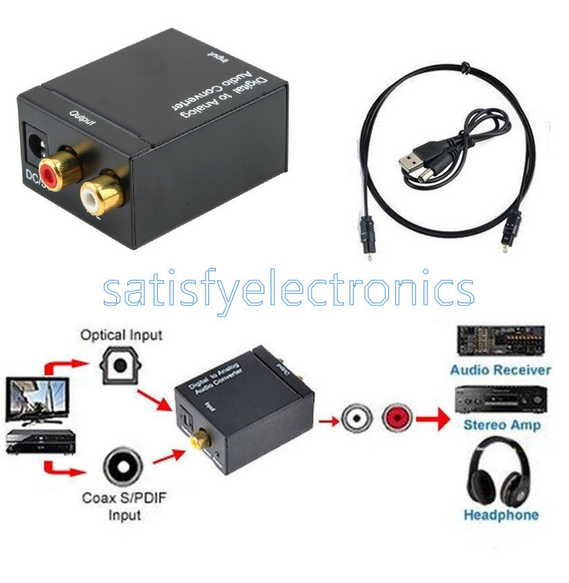 Optical Coaxial Toslink Digital to Analog Audio Converter Adapter RCA 3.5mm