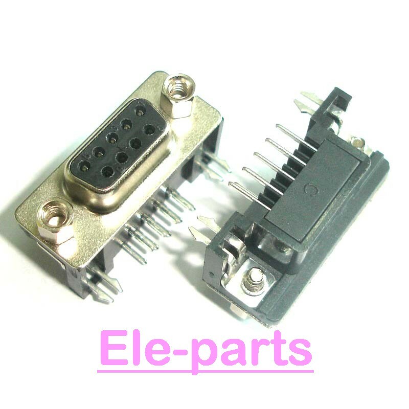 10,Serial Port Connector RS232 DR9 9Pin Adapter Female 90-degree bent needle DB9
