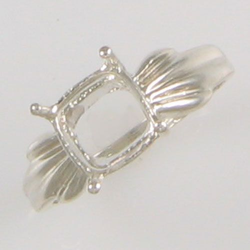 PRE-NOTCHED VINTAGE 8MM ANTIQUE CUSHION SOLITAIRE RING IN STERLING CR5086SS