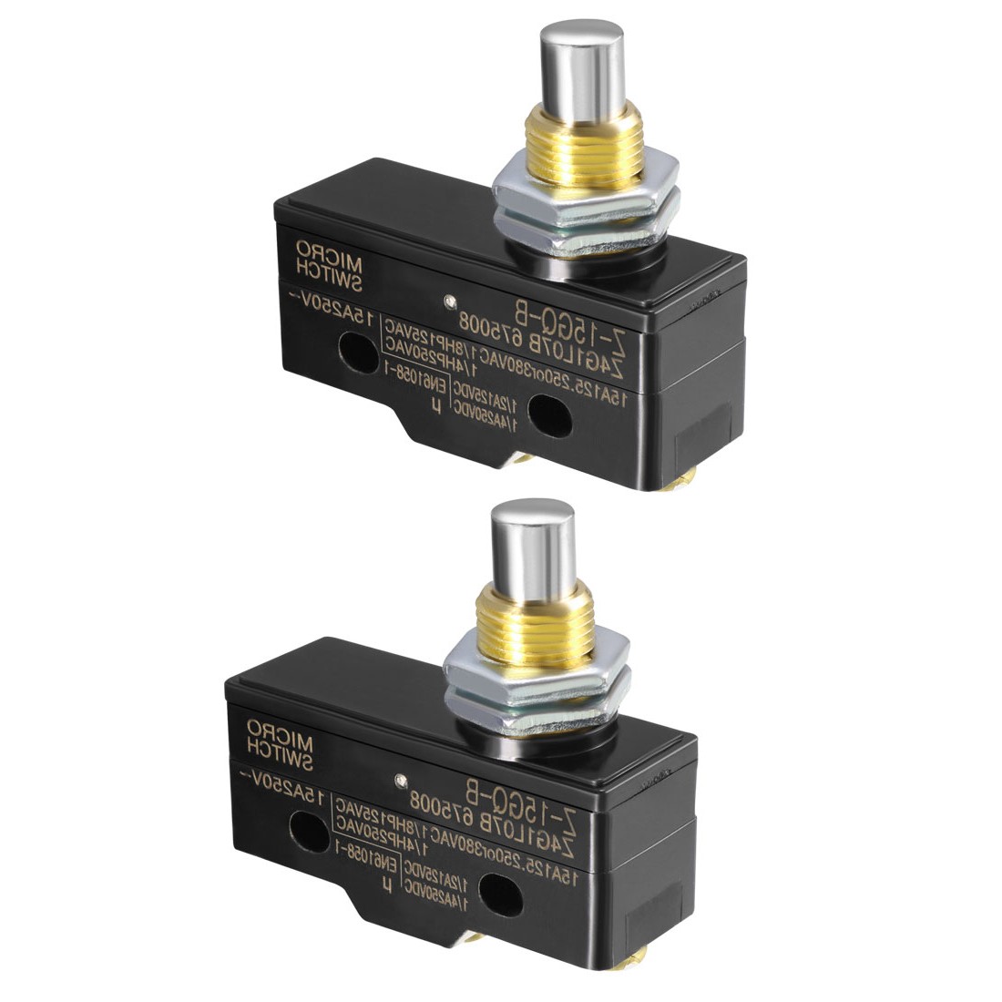 2 PCS Z-15GQ-B 1NO + 1NC Micro Limit Switch Panel Mount Snap Button Type