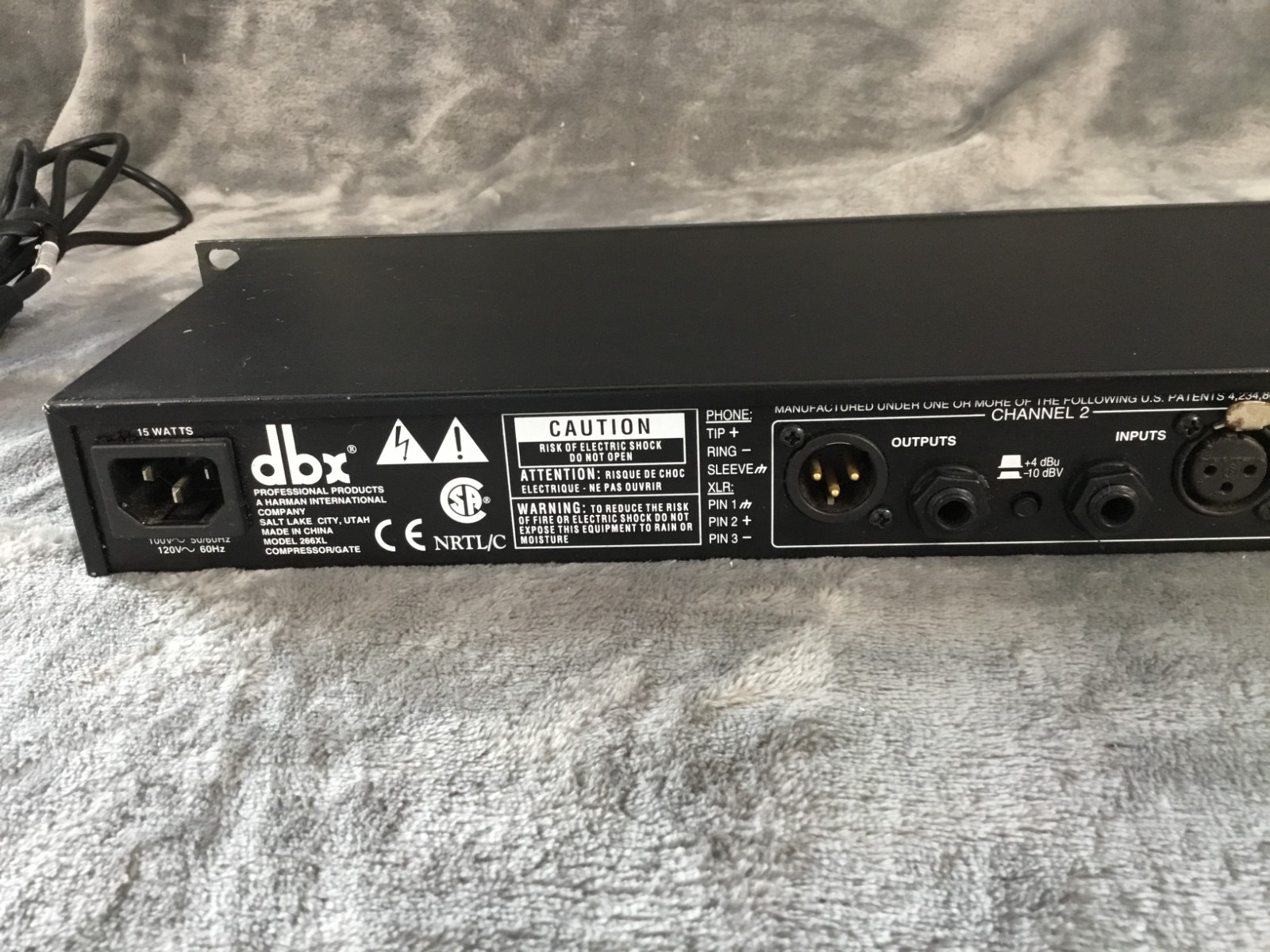 DBX 266XL COMPRESSOR/GATE PRO-AUDIO 1U RACK UNIT - AS IS