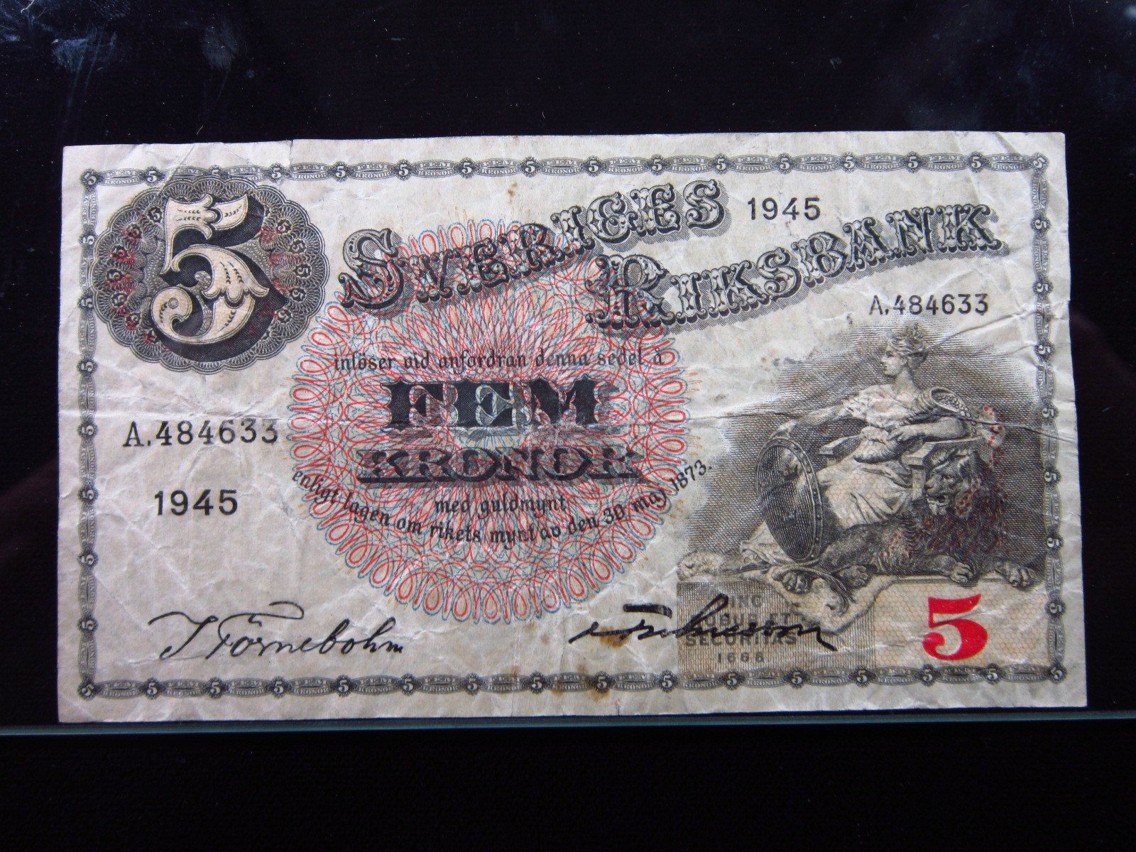 Sweden 5 Kronor 1945 P33 Sveriges Riksbank Money i4c4633