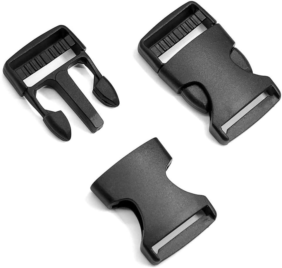 1Inch Nylon Webbing Strap Sets Plastic Flat Buckle Side Release Backpack