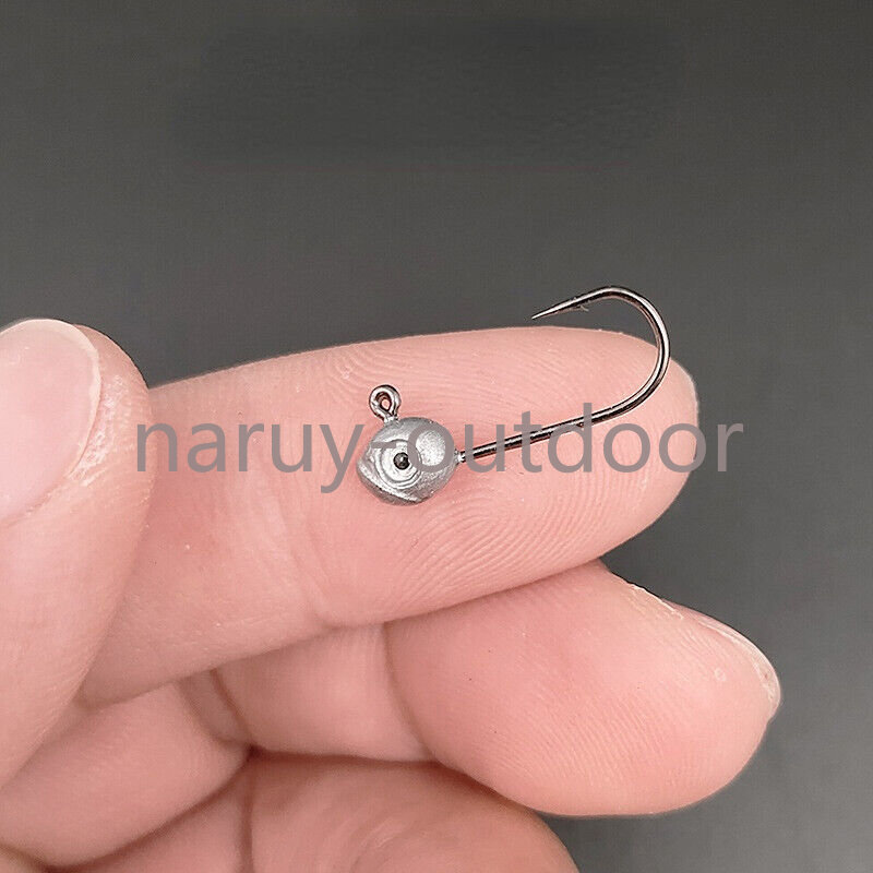 25/50 Pack 1/32 1/16 1/8 oz Lead Jig Heads Fishing Hooks Crappie