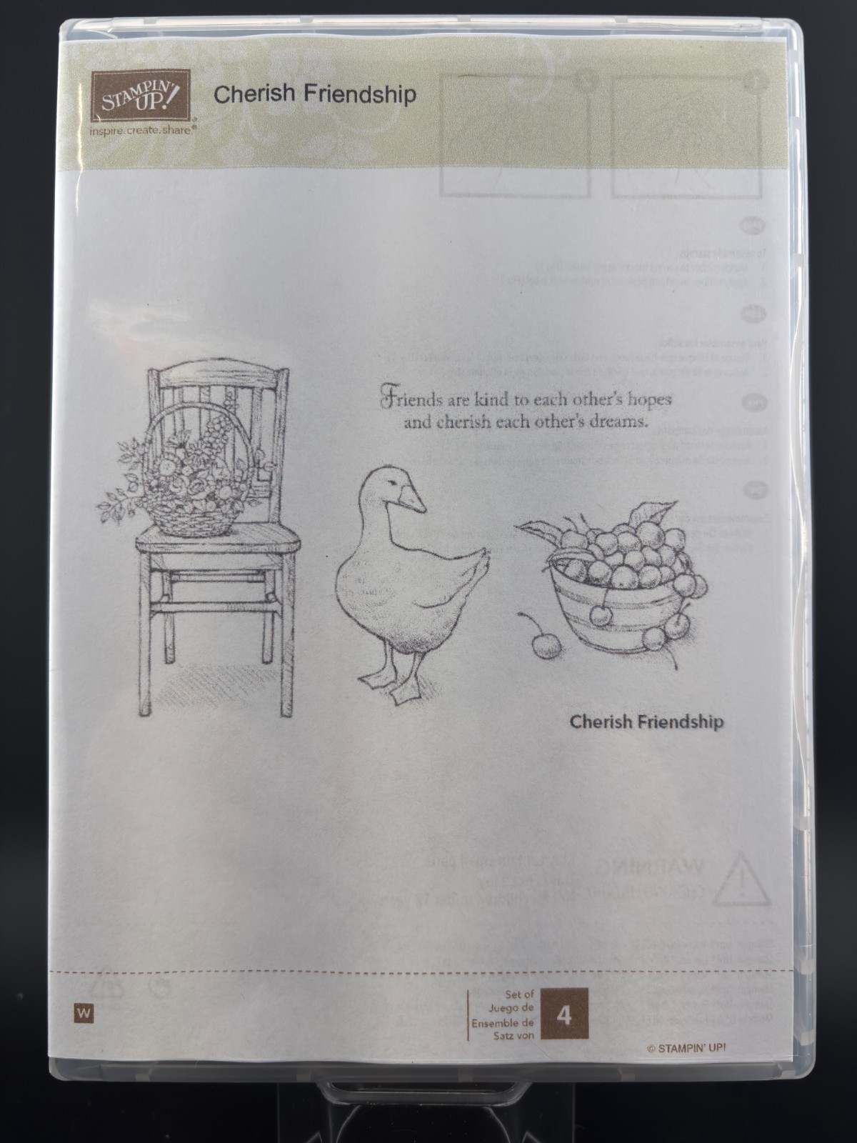 Stampin’ Up! Cherish Friendship 122880 Mounted Rubber Stamp Goose Flowers