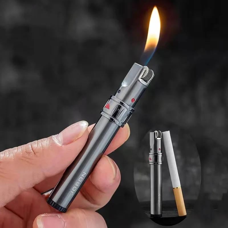 New Flint Wheel Lighter Windproof Butane Gas Jet Metal Creative Stick Compact