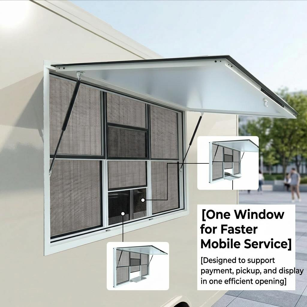 Multi-Functional Vertical Sliding Concession Window