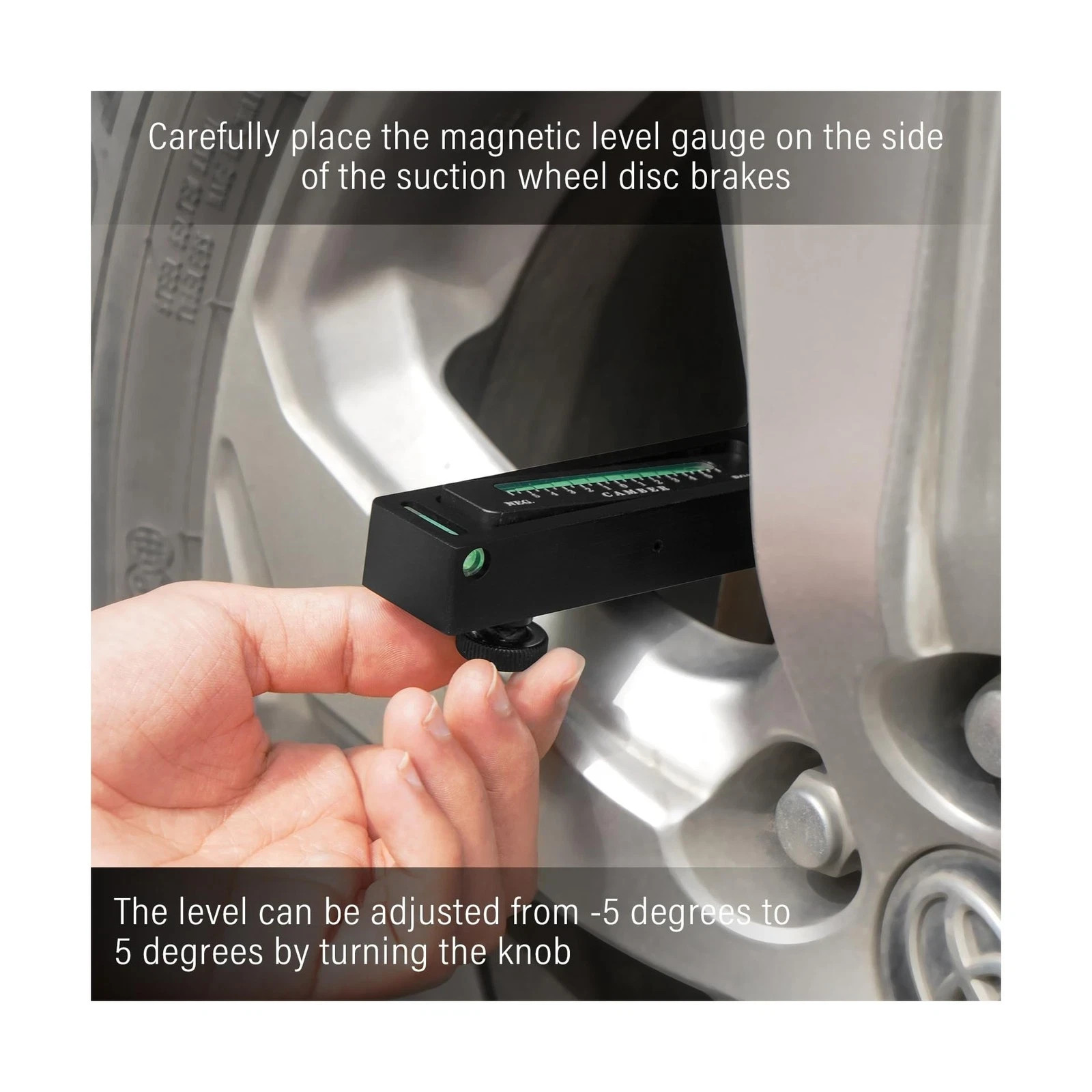 Camber Alignment Tool - High Precision Magnetic Wheel Gauge, Aluminum Alloy f...