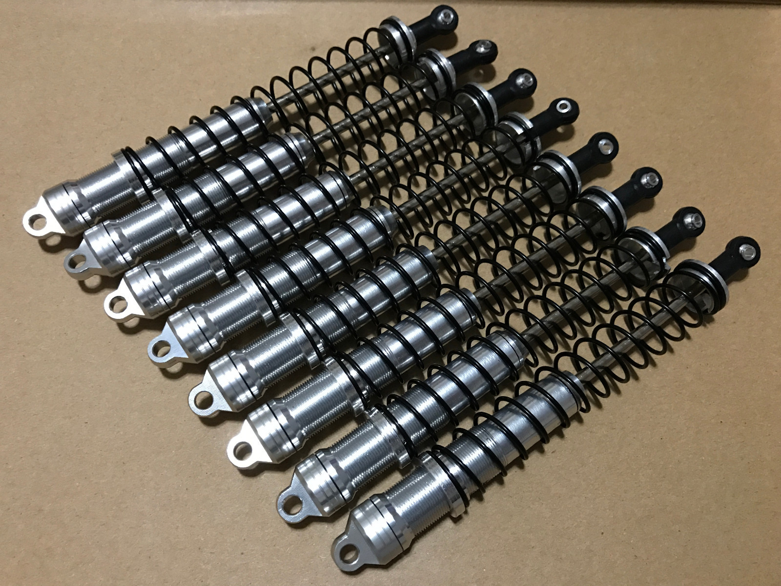 1/8 Savage X, XL 21 & 25 4.6 SS 8 ALUMINUM SHOCKS W/4mm JC005Silver