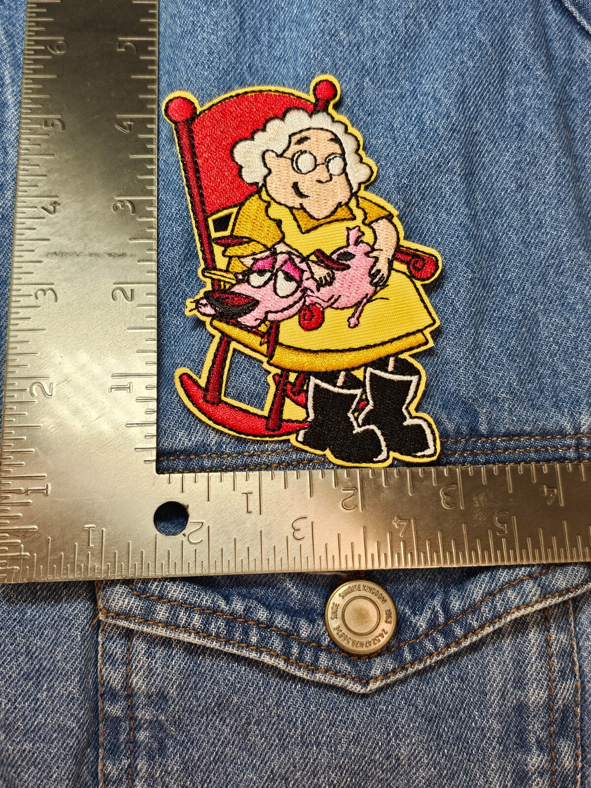 Courage The Cowardly Dog and Muriel Cartoon Character Embroidered Iron On Patch