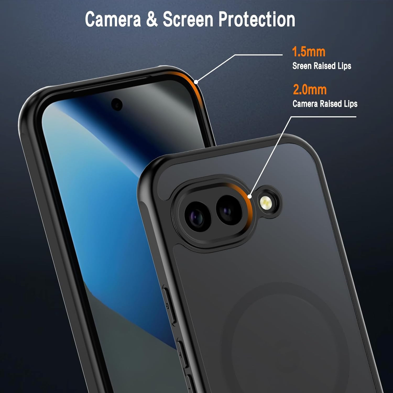 Magnetic for Google Pixel 10A Case with 2 Pack Tempered Glass Screen Protector,[