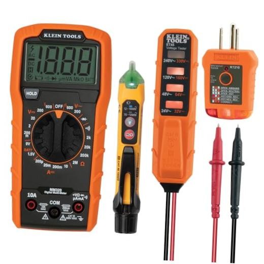 Klein Tools MM320KIT Digital Multimeter Multimeter and Receptacle Tester Kit