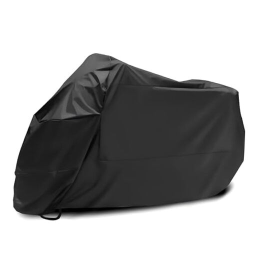 Motorcycle Cover, Waterproof Sun Outdoor Motorbike Full Cover with Storage