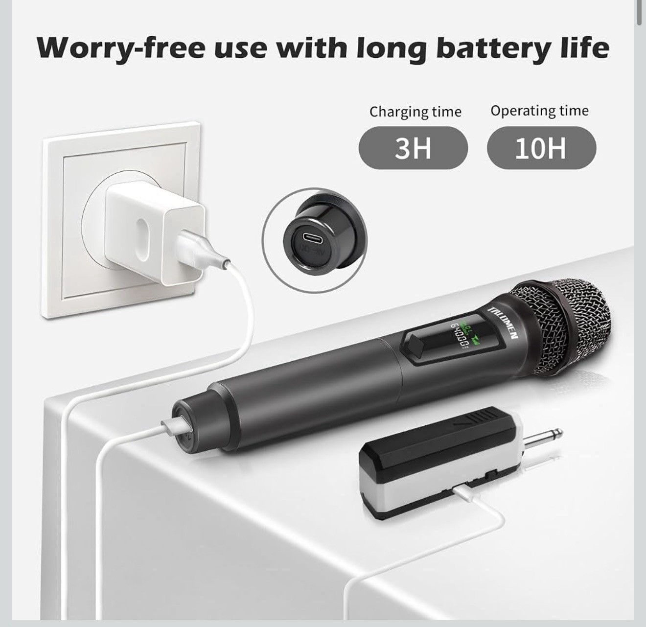 Wireless Microphone Professional Dual Handheld Cordless Dynamic Mic System