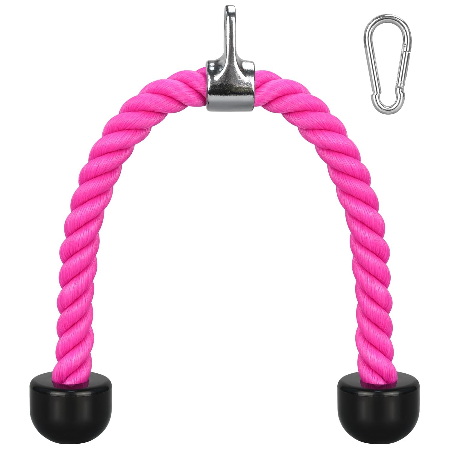 DkOvn Tricep Rope, 27 Inches Cable Machine Attachment, Pull 27-inch, Pink