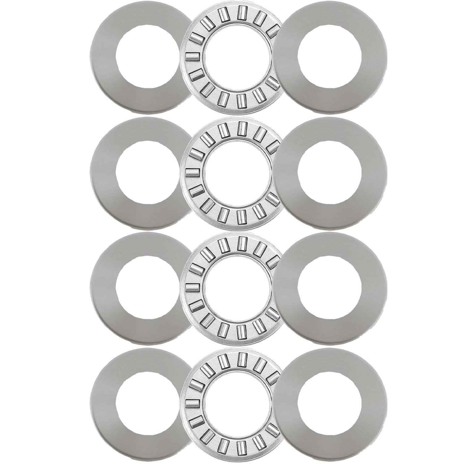 4 Sets NTA815+2TRA Thrust Needle Roller Bearings With Two Washers ID 1/2", OD