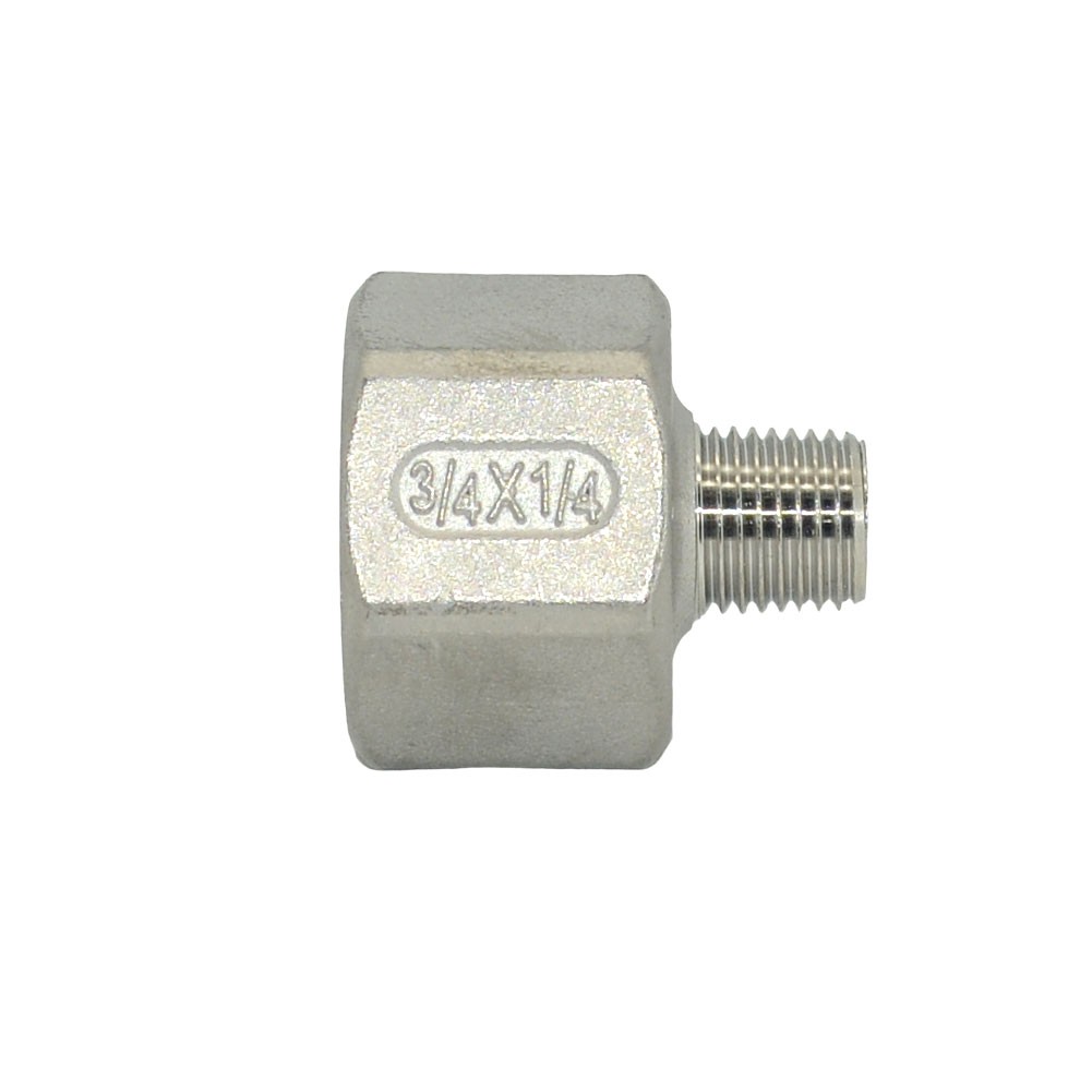 1/4  to 3/4 inch MF NPT Hex Nipple Pipe Fitting Reducer Reducing Adapter SS304