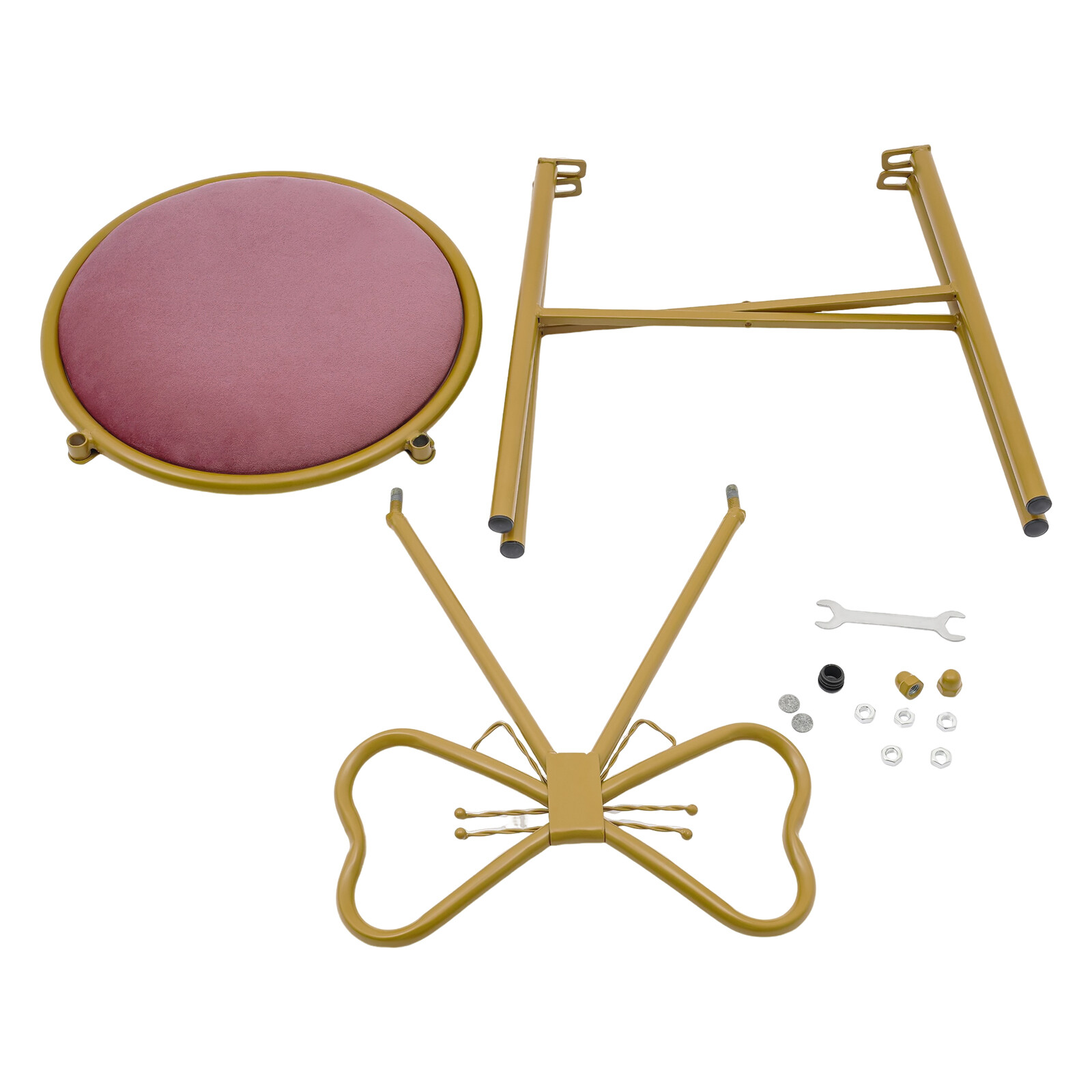 Butterfly Backrest Chair Vanity Stool Pink Velvet Stool Chair Makeup Chair