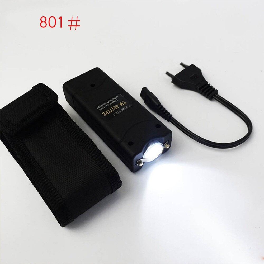 Black 801 380 BV Micro Stun Gun Self Defense W/ 1 Bottle Free Pepper Spray