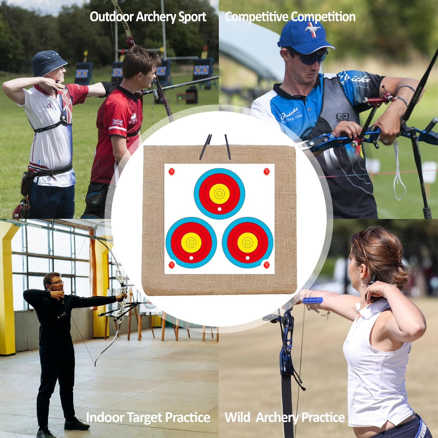 Archery Targets Paper 3 Spot, New Las Version 30Pcs/50Pcs, Archery Target Pin...