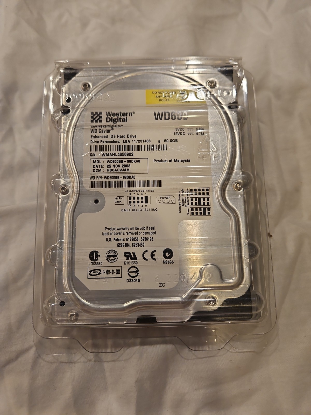 WD Caviar WD600 60GB E-IDE HDD w/ Ubuntu 18.04.6 LTS 32bit OS Bootable
