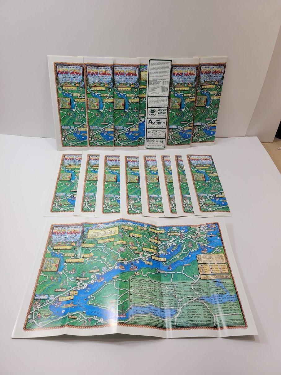 Lot 12 Washington's Famous Hood Canal Scenic Hwy 101 Visitors Map Brochures