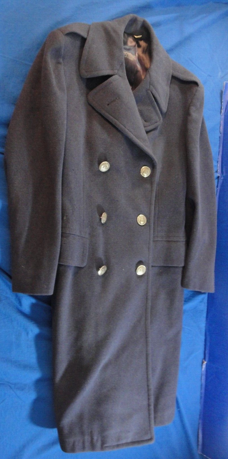 1974 USAF U.S. AIR FORCE MEN'S ALL WEATHER OVER COAT TRENCH BLUE SHADE 1549  37R