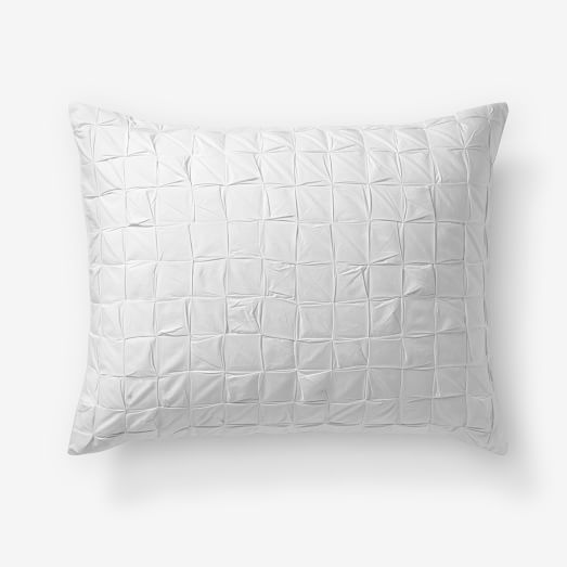 1 West Elm square tuck standard white sham New