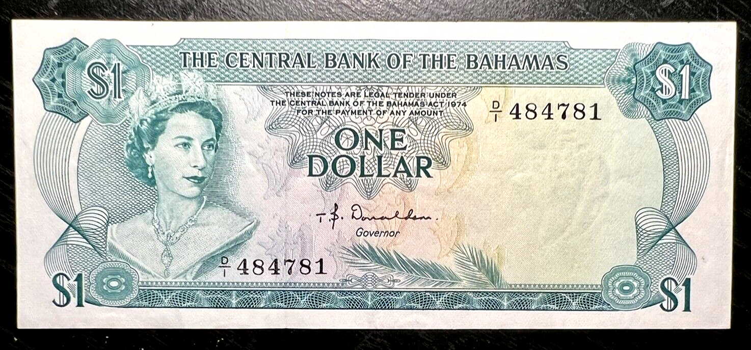 1974 BAHAMAS $1 BANKNOTE - CRISP UNC COND!