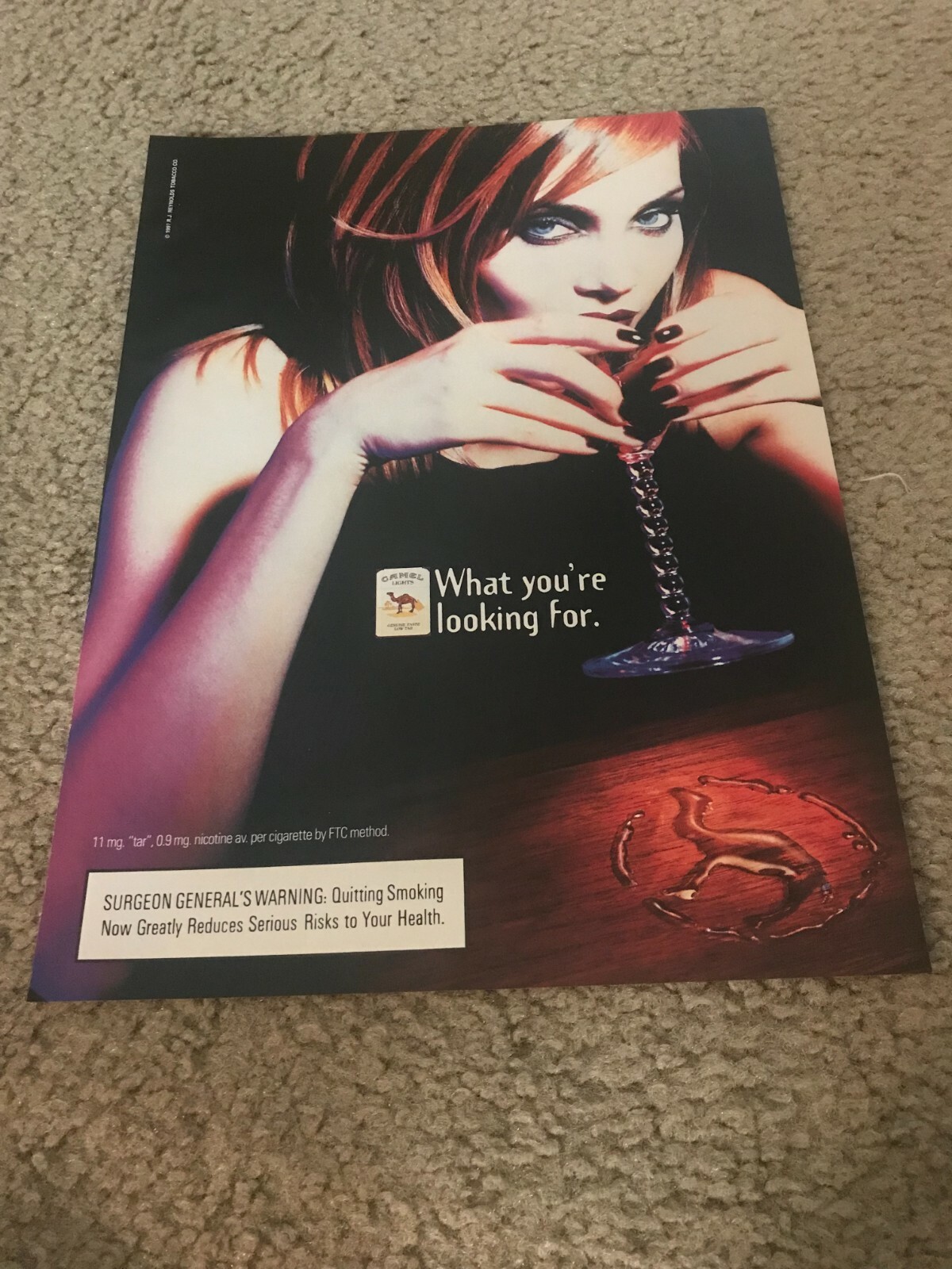 Vintage 1997 CAMEL LIGHTS CIGARETTES Print Ad WOMAN 1990s RARE