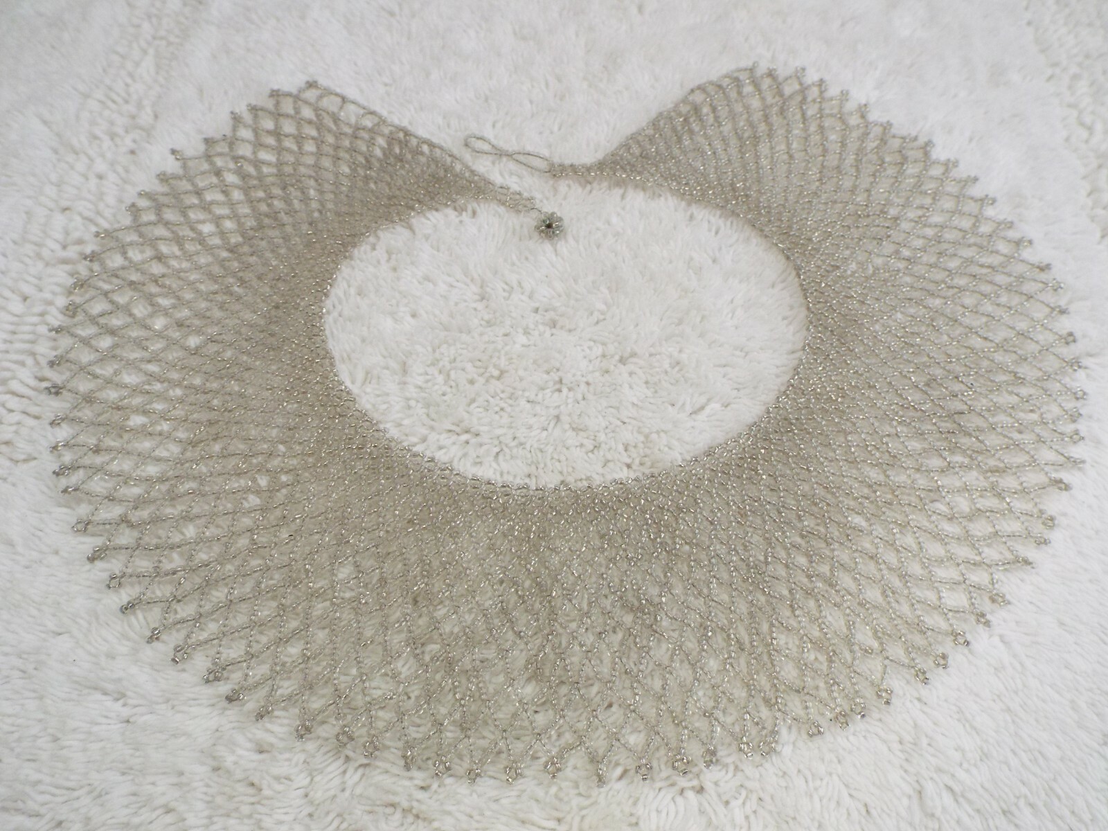 Clear Glass Micro Bead Collar Bib Necklace (C65)