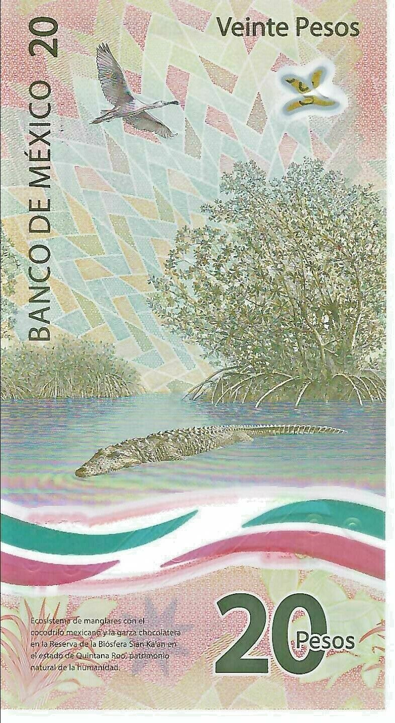 2021 MEXICO Crisp Uncirculated 20 Pesos Banknote!