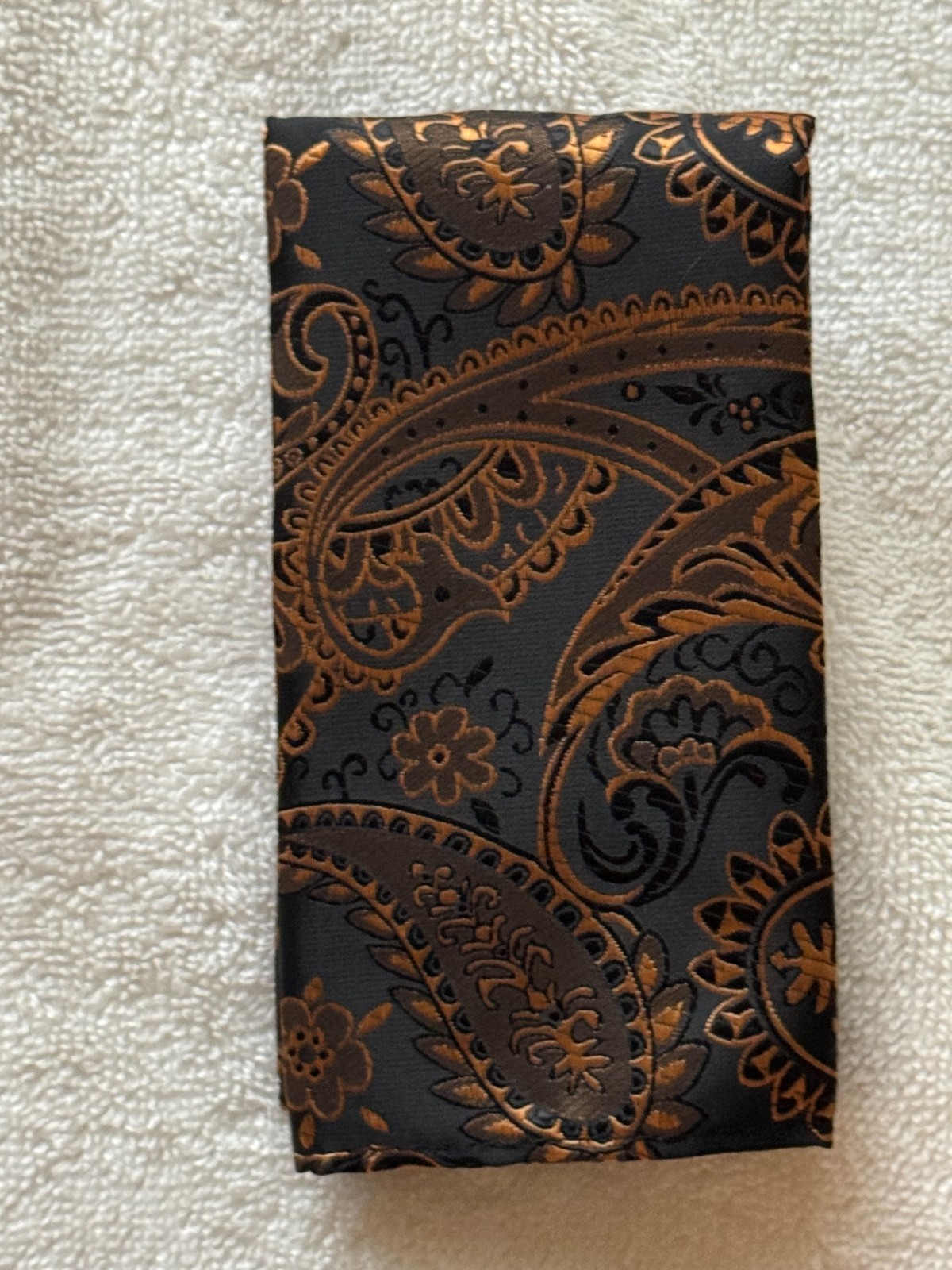 Black and Gold Paisley Formal Accessory Set