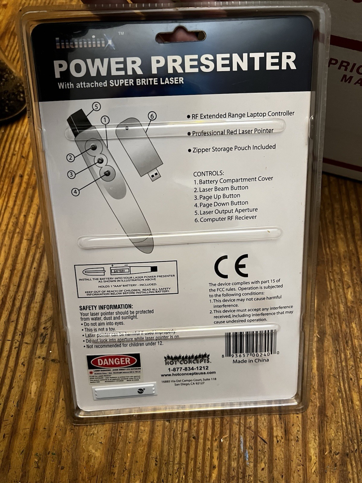 New USB Red Laser Power Point Presentation RF Remote Controller Metal Case Vtg