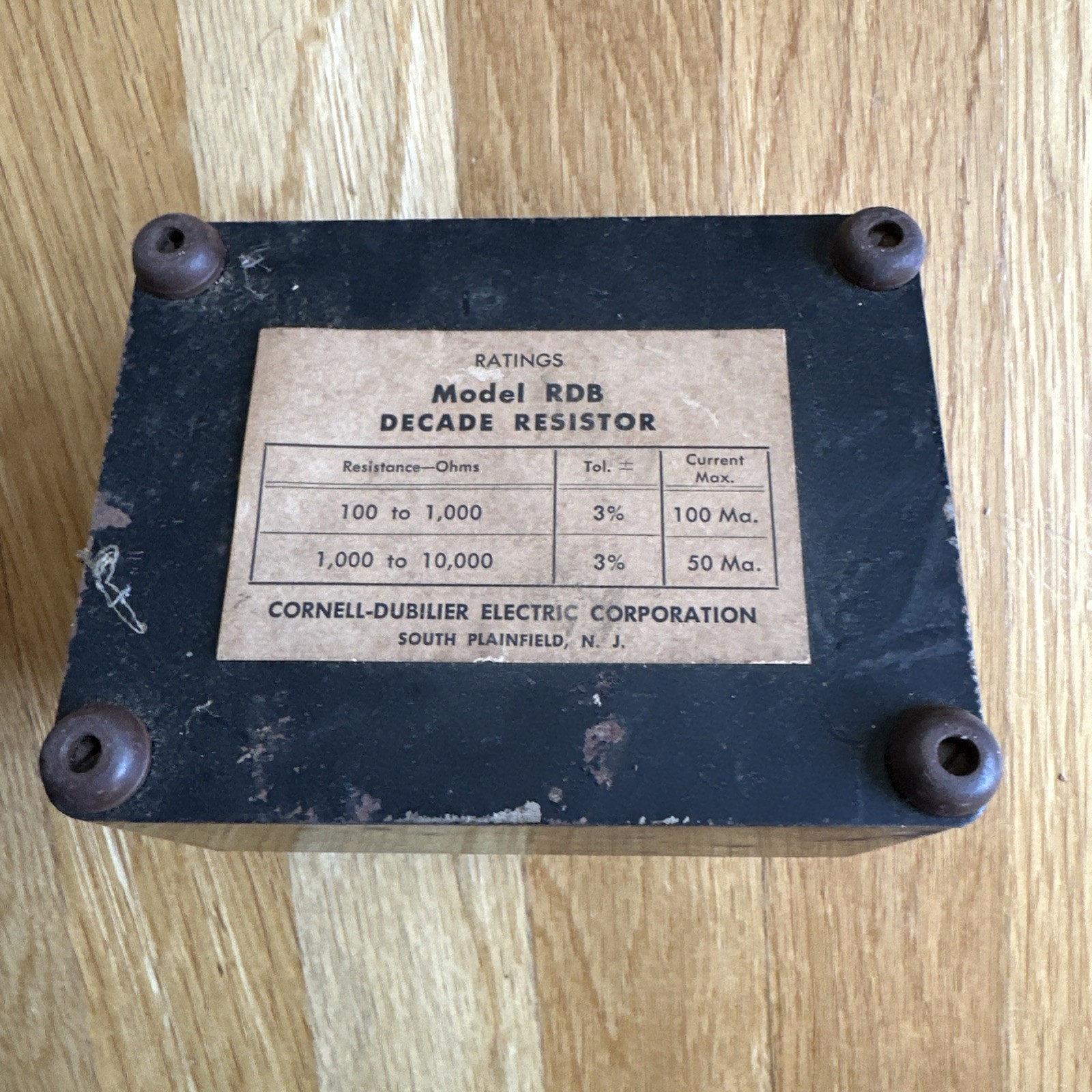 *READ* Vintage Cornell-Dubilier RDB Decade Resistor Box 100Ω–10kΩ UNTESTED