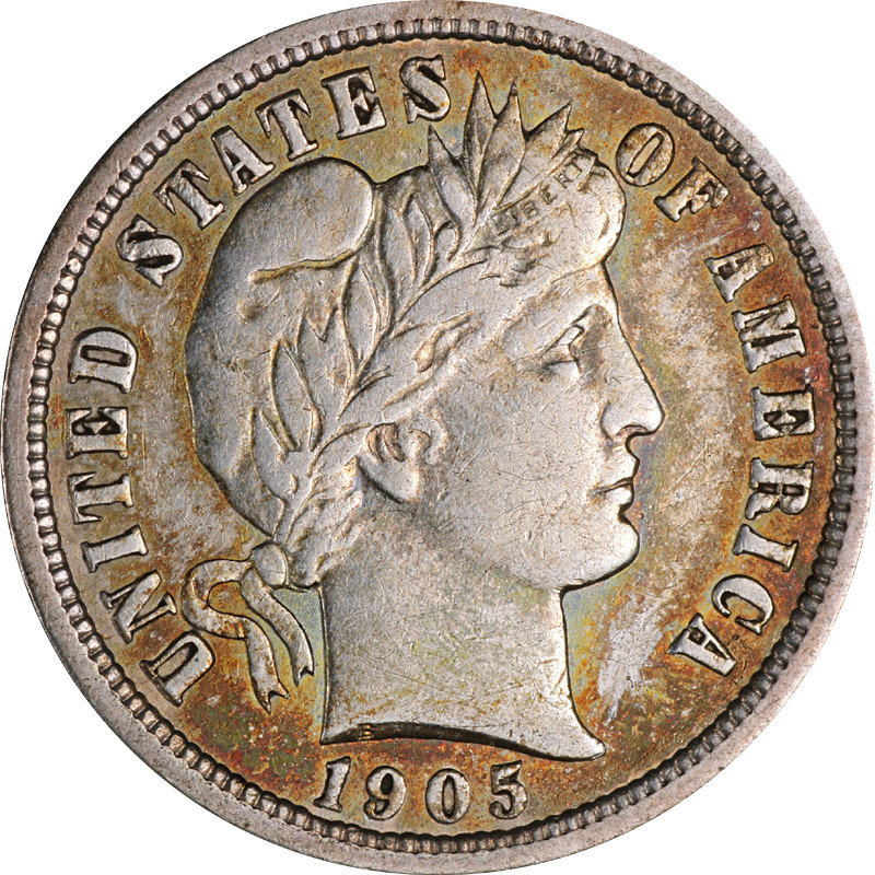 1905-O Barber Dime - Toning Great Deals From The Executive Coin Company