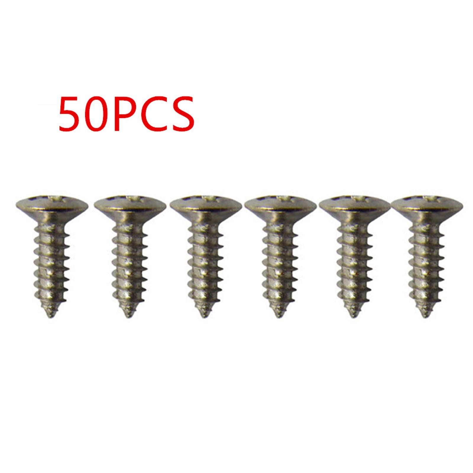 50Pcs Silver Electric Guitar Bass Pickguard Screws For Fender Strat/Tele G