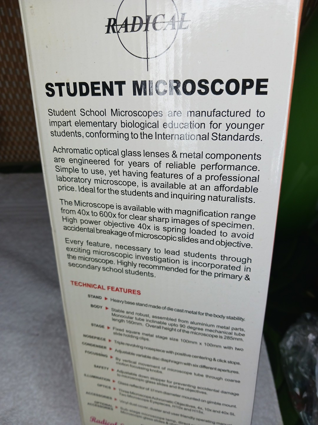 Radical RM-1B Student Microscope LED & Slide Kit - NEW in SEALED Box