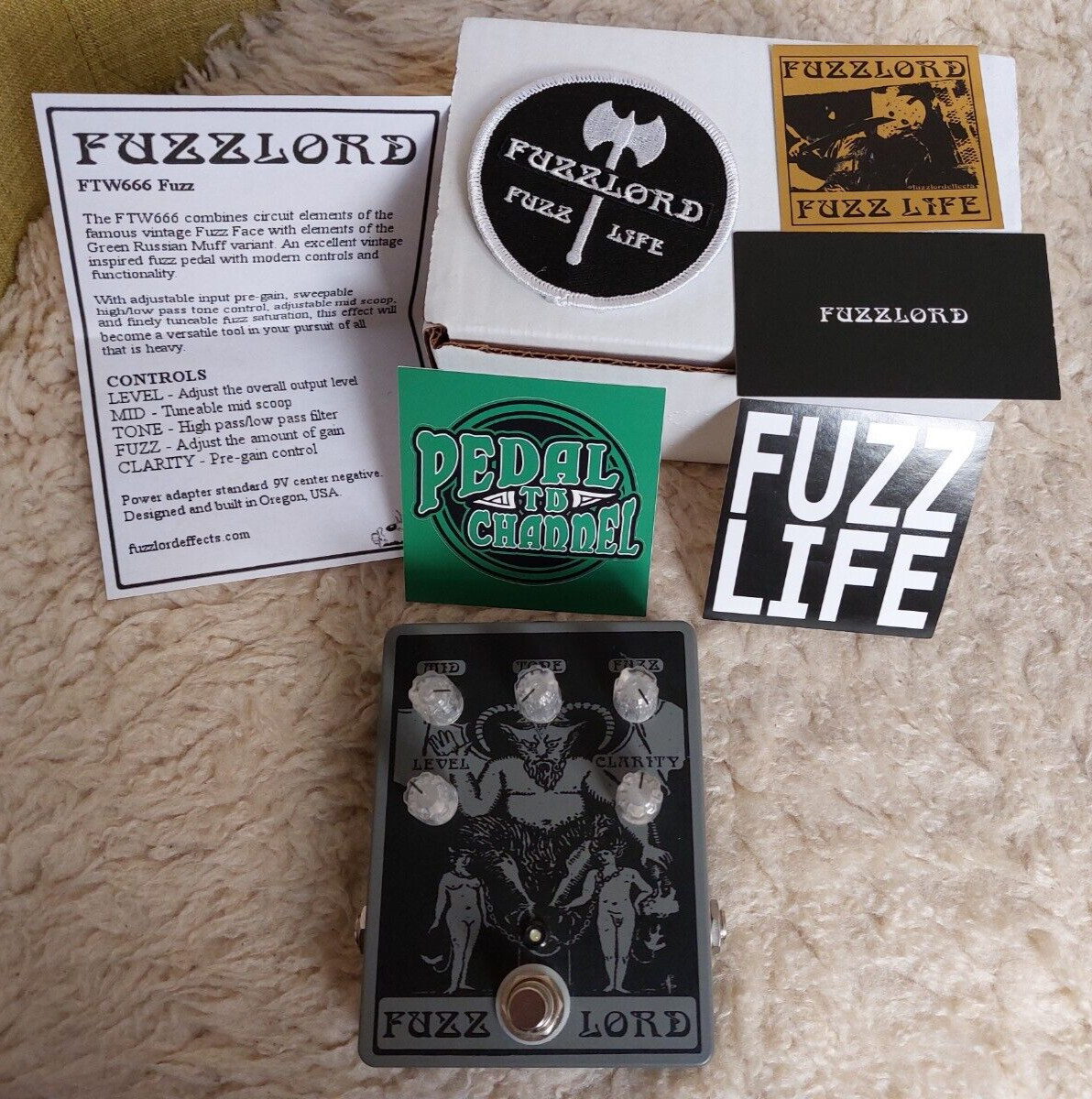 🔥RARE🔥 FUZZLORD FTW666 FUZZ GUITAR BASS EFFECT PEDAL USA DISTORTION OVERDRIVE